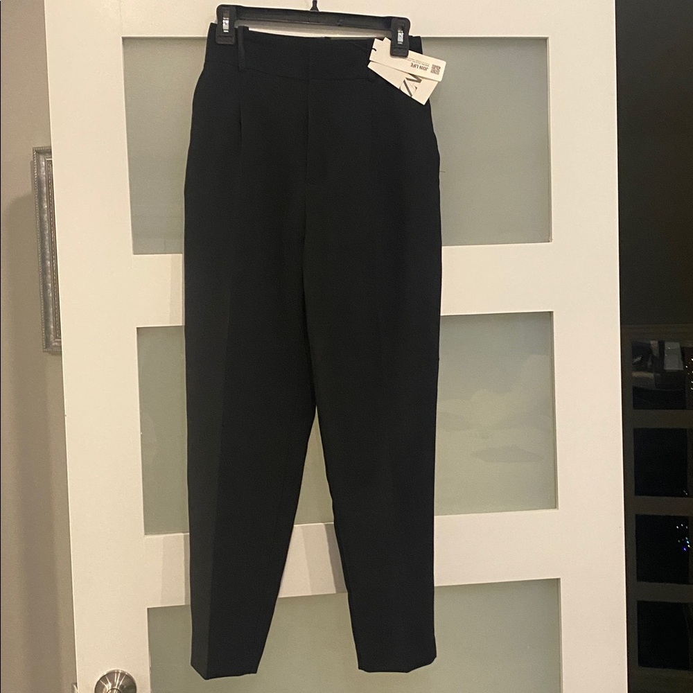 Zara Black High-Waisted Trousers